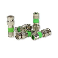 BNC Compression Type 75 Ohm Coaxial Coax RG59 CCTV Connector 5/pack 