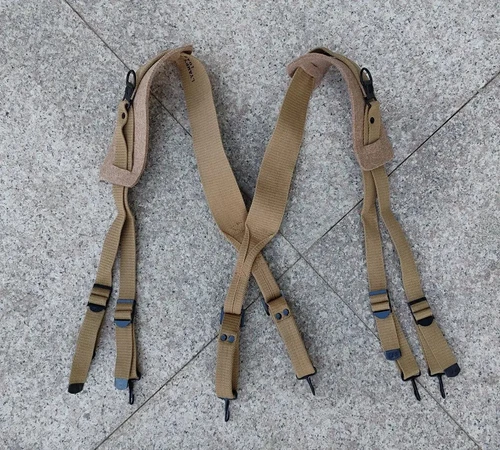 MILITARY US ARMY M1936 X SUSPENDERS WITH FELT SHOULDER PAD BELT -WW2 REPRO