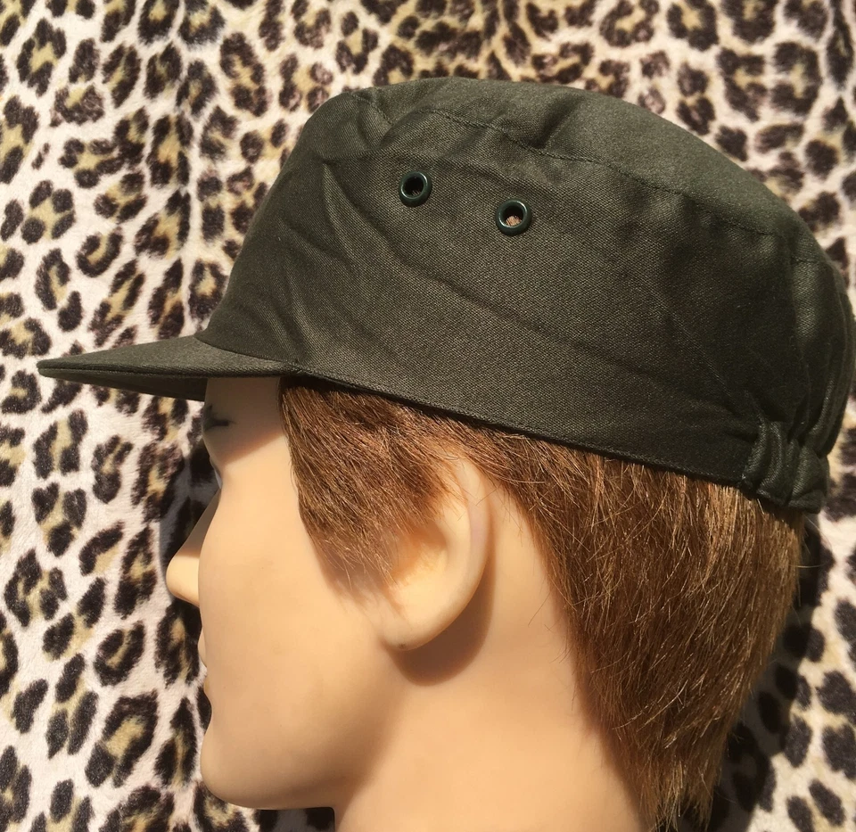 SOMBRERO GORRA MILITAR EJÉRCITO FRANCÉS AÑOS 50~GABARDINA VERDE~ALA RÍGIDA~DE COLECCIÓN SIN USAR~M/L Foto 3 de 4