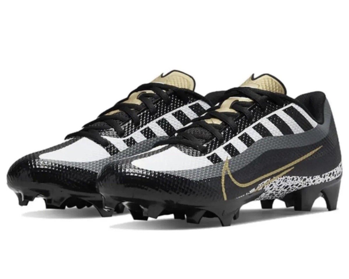 Nike Vapor Edge Speed 360 Black Gold Football Cleats DQ5110-002 Mens Size 