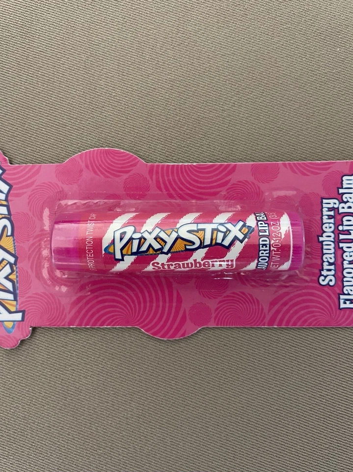 Bálsamo labial sabor “morango” Pixy Stix 0,12 onças por Lotta Luv, novo no pacote! - Imagem 2 de 2
