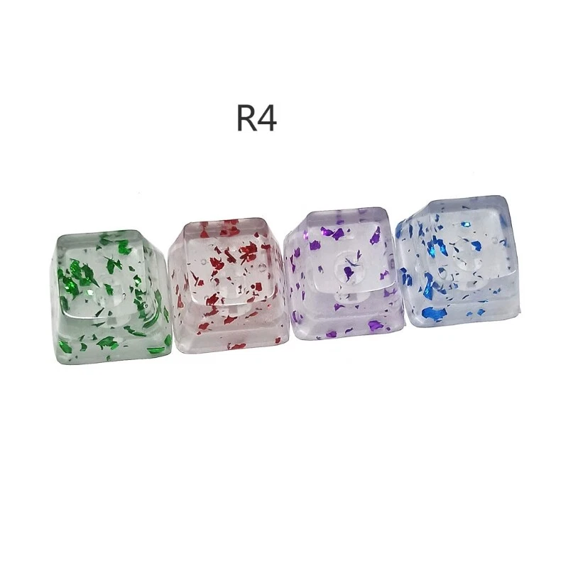 Custom Resin Cherry Clear Sequins Keycaps for Mechanical Keyboards