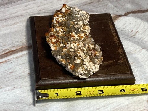 Natural Garnet and Smoky Quartz Crystal Cluster on Wood Stand from China #221 - Picture 6 of 9