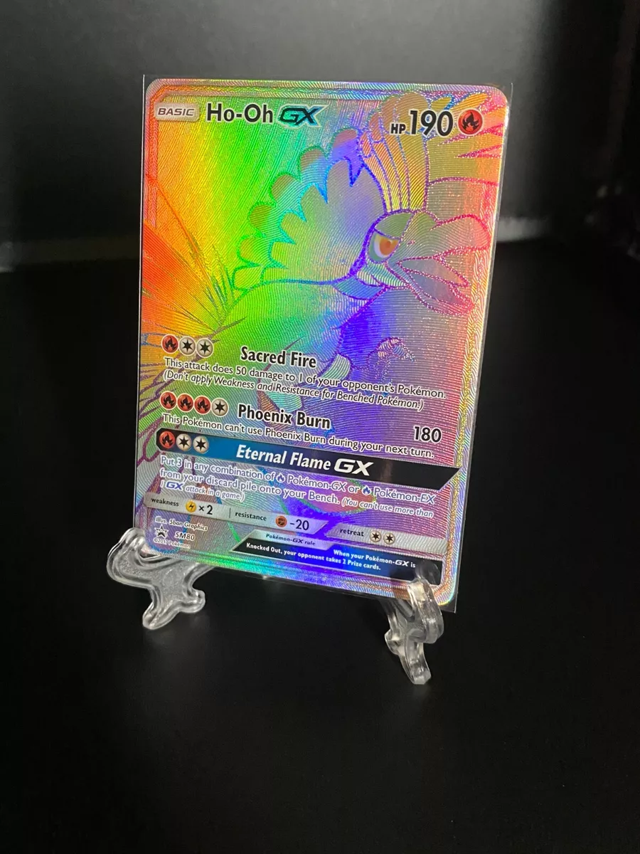 Pokemon TCG Ho-Oh GX SM80 Shining Legends Rainbow Rare Promo NM