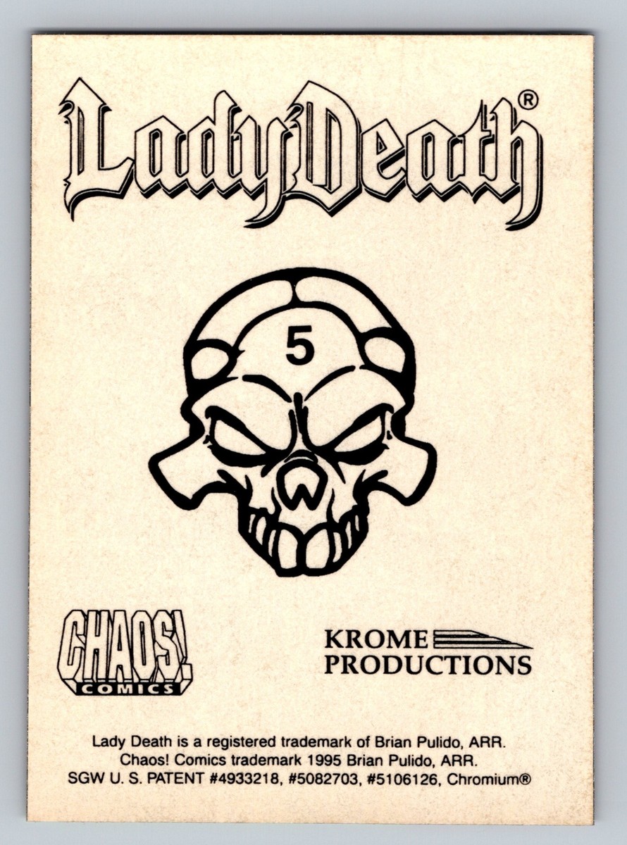 1995 Krome Lady Death Lady Death Chromium #5 Lucifer Sticker