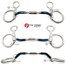 Baucher Hanging Cheek Snaffle Horse Bit Blue Sweet Iron Copper Roller UK Stock