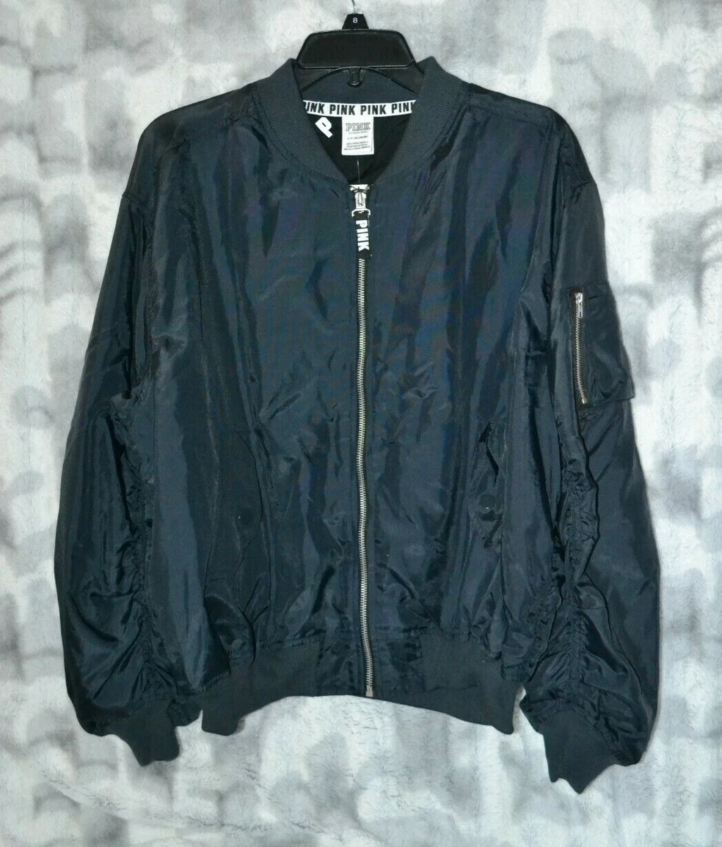 Victoria secret pink shop black bomber jacket