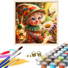 YALKIN Clown Paint by Numbers for Adults Beginner without Frame 16x16in