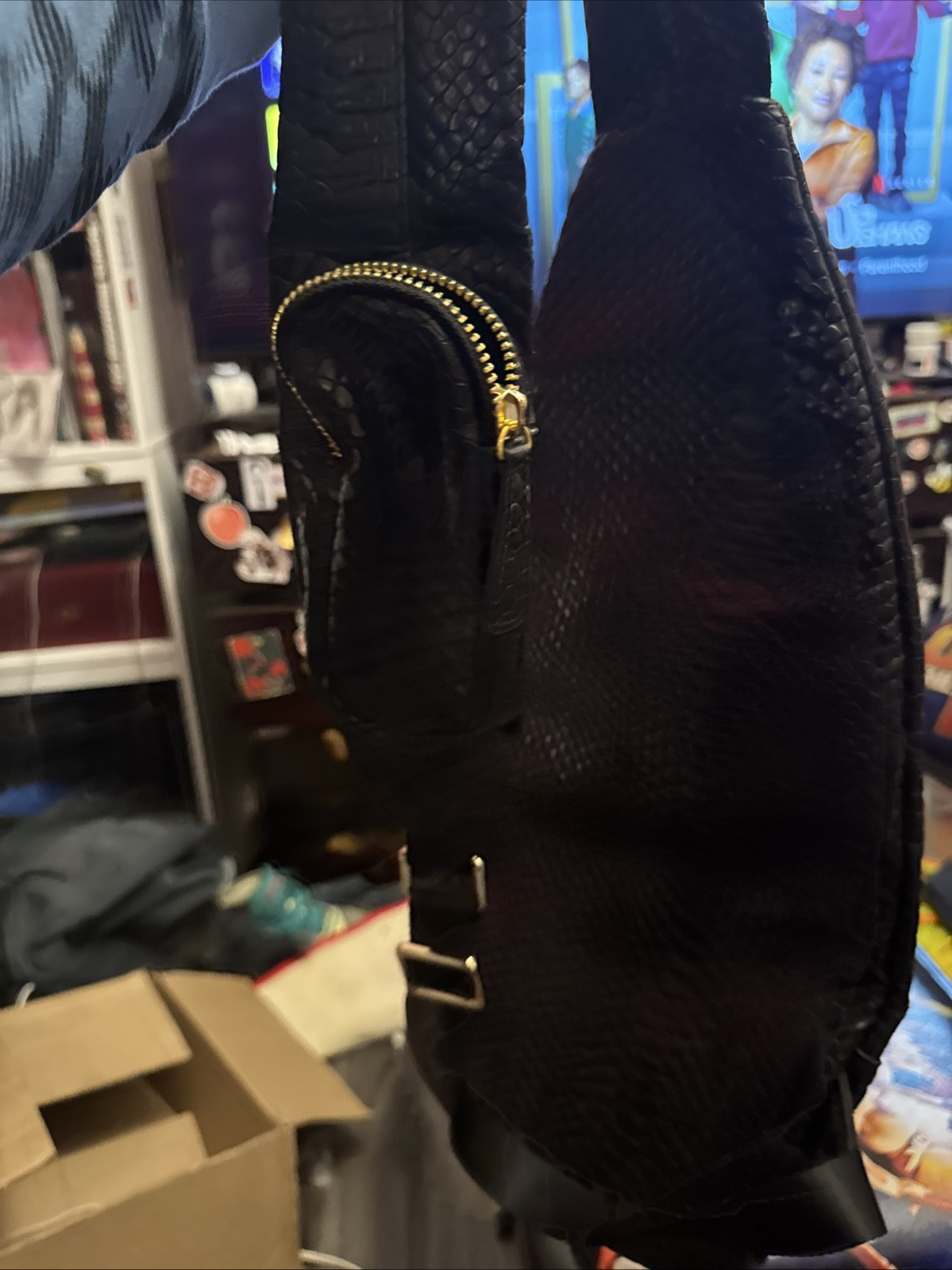 Vintage Python Crossbody Backpack Style Satchel P… - image 6