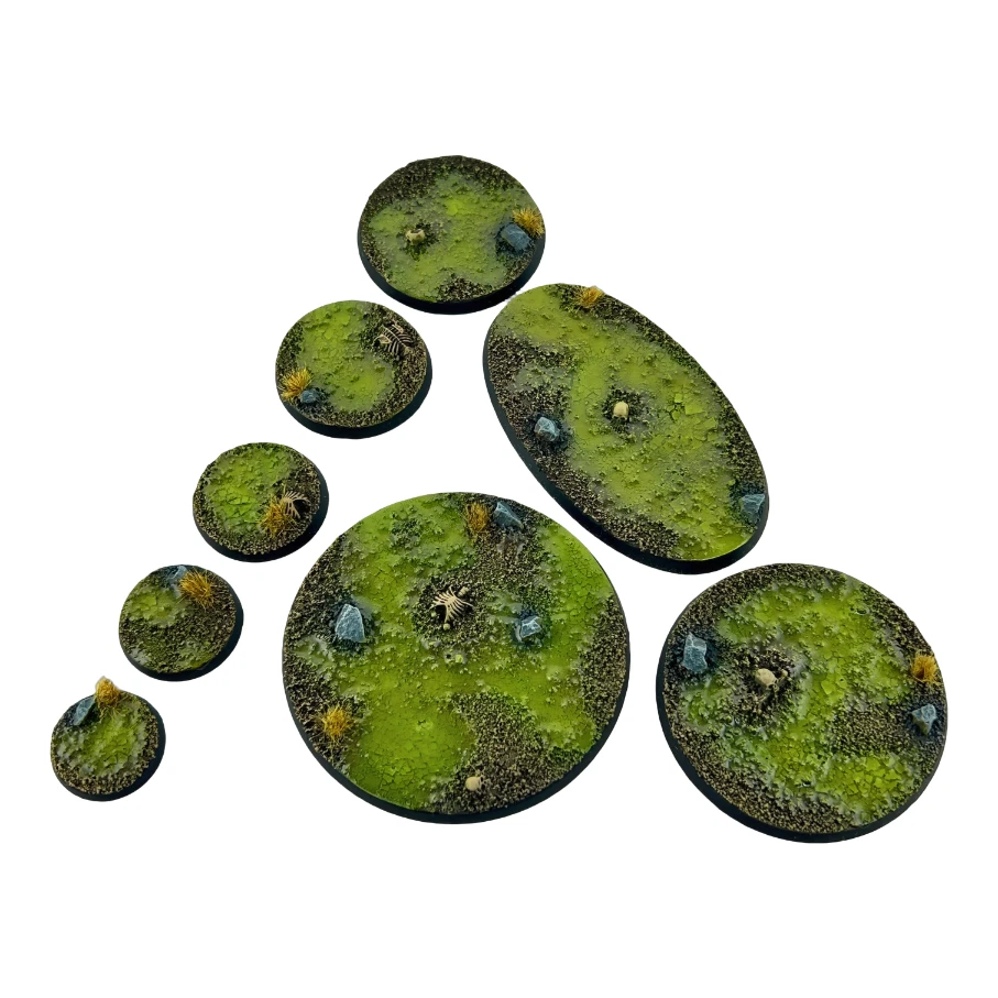 BATTLE BROTHERS Painted Bases for Miniatures & Figures GREEN SWAMP TERRAIN Custom Scenic