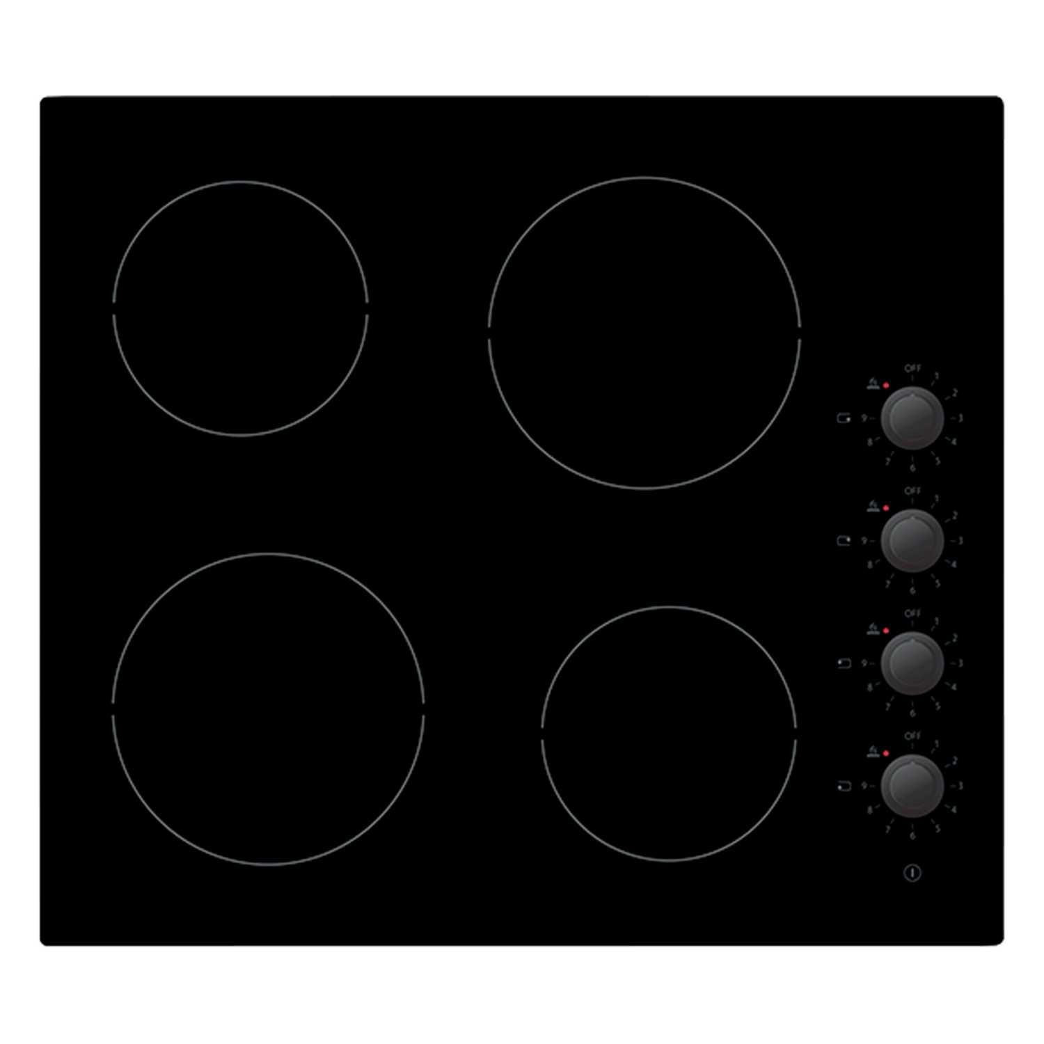 Statesman CHZ460D 60cm 4 Zone Ceramic Hob With Dial Control Black Cooking