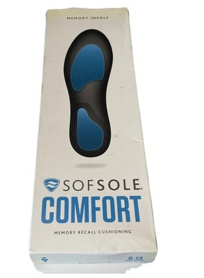 SofSole Memory Insole Moldable Mens  Size 8-13 Arch Support Cushioning