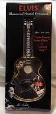 ELVIS ILLUMINATED ORNAMENT SINGS "HERE COMES SANTA CLAUSE  HOUND DOG"