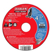 Diablo DBDS45045101F 4-1/2" Type 1 Steel Demon  Metal Cut-Off Disc
