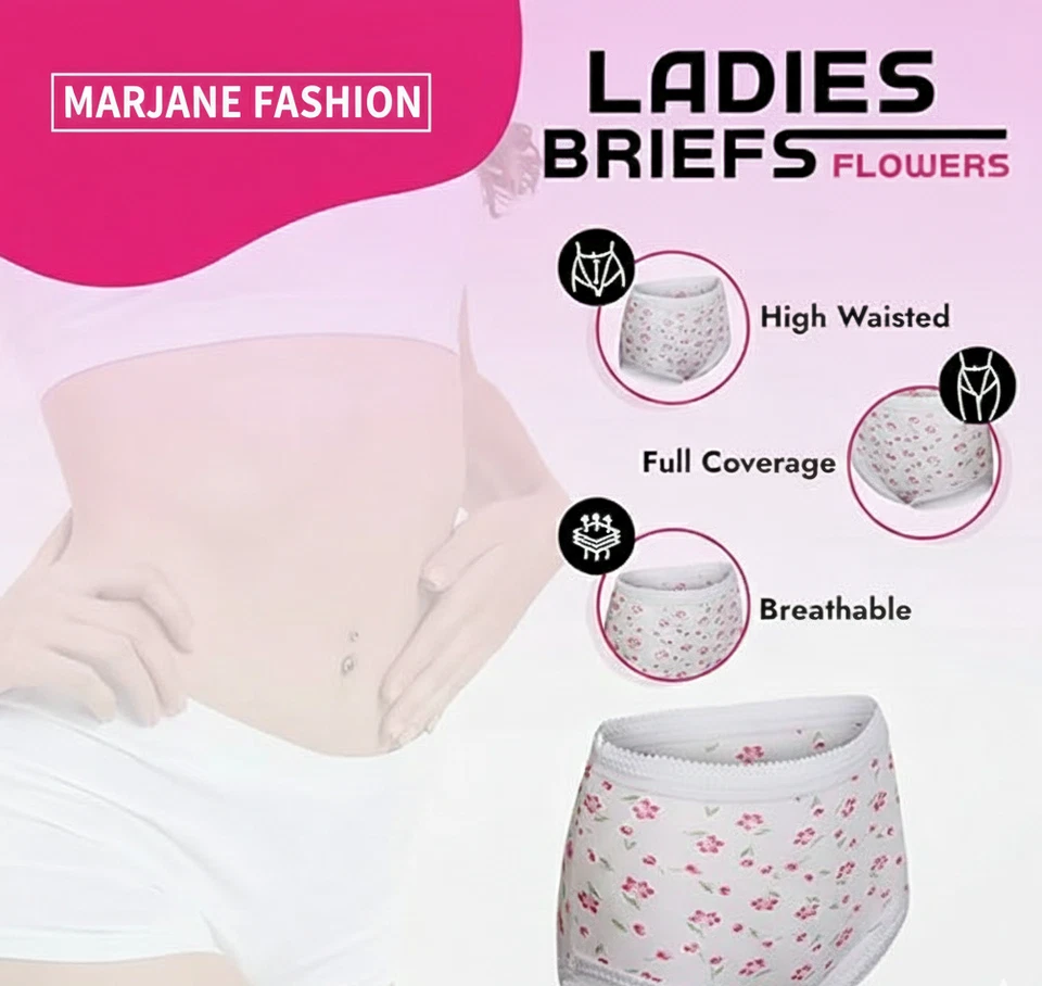 Paquete de 6 calzoncillos maxi para damas, ropa interior de ajuste cómodo completo, talla 10-24 UK Foto 3 de 4