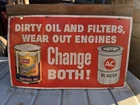 Vintage Atlantic Imperial Motor Oil AC Oil Filter Tin Tacker Sign