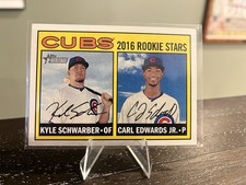 2016 Topps Heritage Rookie Stars #161 Kyle Schwarber Carl Edwards Jr RC CHI Cubs