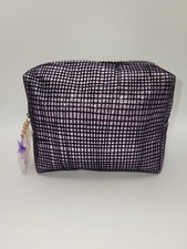 MAC COSMETICS Purple Black Makeup Bag Star Glitter 6 X 4-1/2