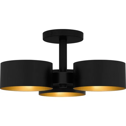 Quoizel QSF6745 Nala 3 Light 17"W Semi-Flush Ceiling Fixture - Black - Picture 1 of 7