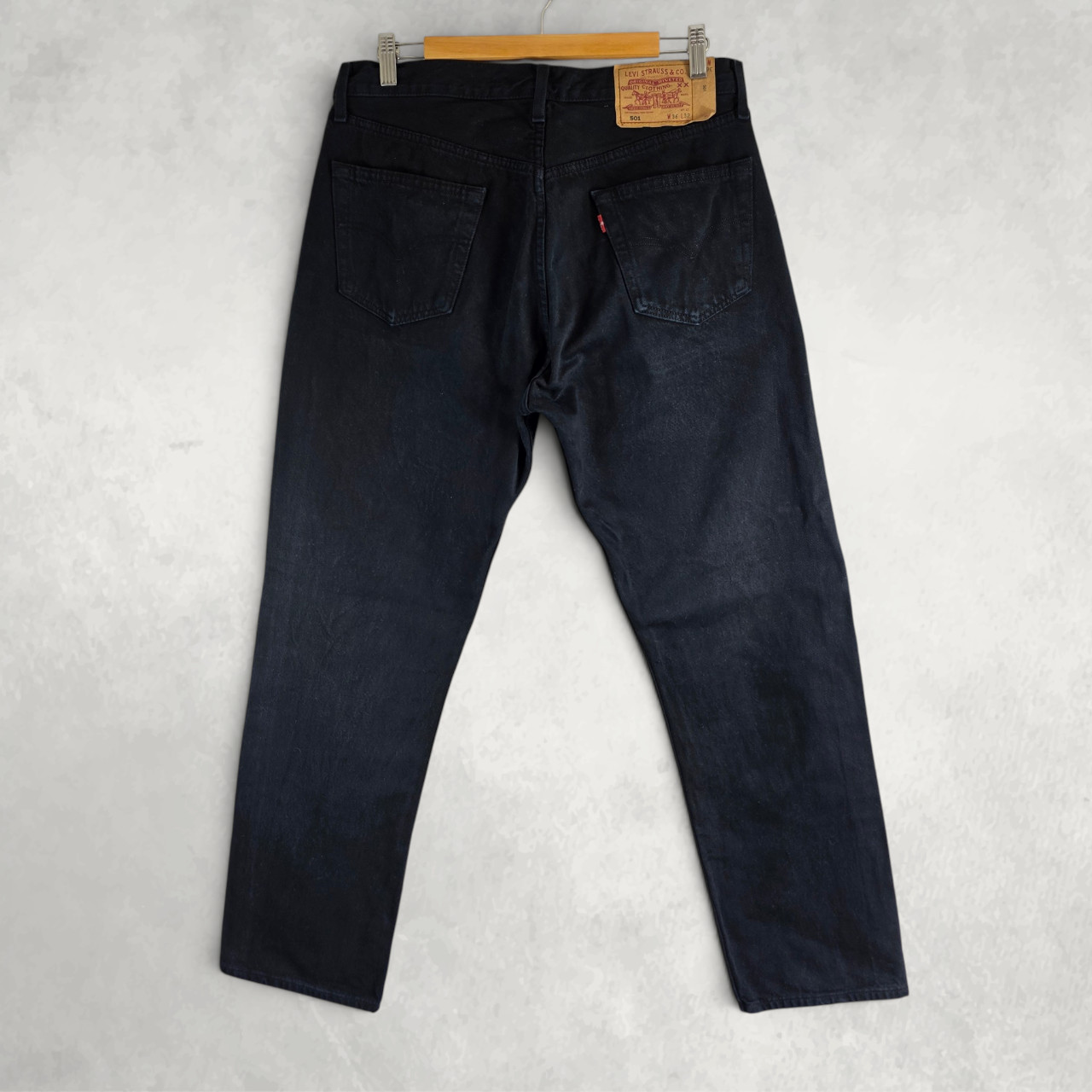Levi’s 501 Jeans W34 (W36) L31 Black Straight Leg Button Fly Vintage image 3