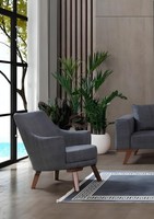 Wohnzimmer Sessel Moderner Einsitzer Design MöBel Grauer Einsitzer Stuhl Polster