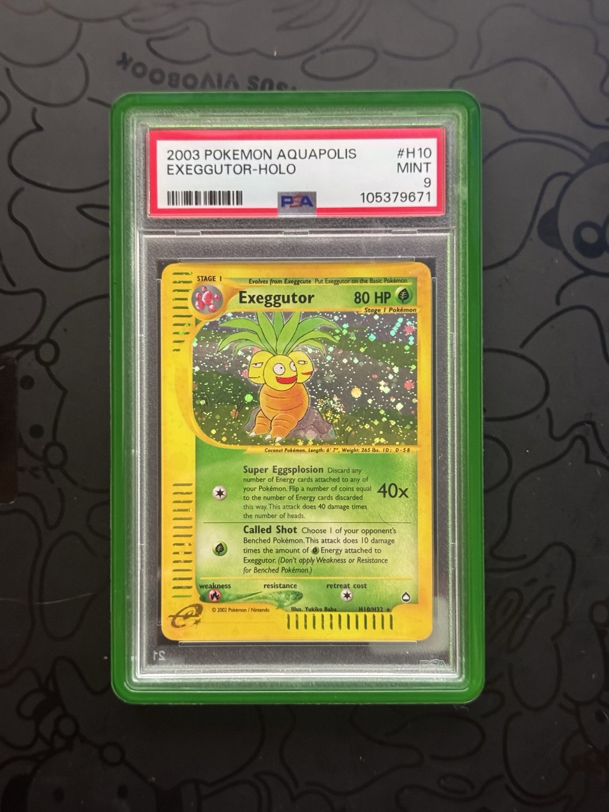 PSA 9 MINT Pokemon EXEGGUTOR Holo Rare 2003 Aquapolis H10/H32 WOTC SWIRL!