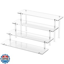 4 Tier Acrylic Display Risers, Clear Perfume Organizer Stand, Lar
