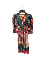 Anthropologie Maeve Geo Print Multicolor Dress Cover Up Tie Sleeve 2