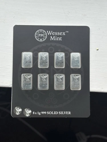 8 Wessex Mint Gram Bars 999 Fine Silver Enclosed Straight From Wessex 8g