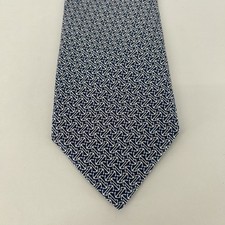 Vineyard Vines Neck Tie Boys Navy Blue Anchor Geo Print Silk