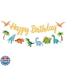 Dinosaur Happy Birthday Banner Dinosaur Theme Party Decorations f