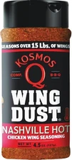 (Free Duty Tax) Kosmos Q Nashville Hot Chicken Seasoning Wing Dust, Savory &