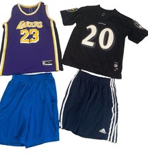 Boys Youth Jersey And Shorts Set Football Basketball Lakers Ravens Size Medium