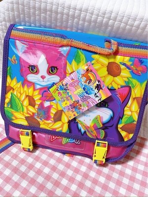 Lisa Frank Messenger Bag Sunflower Kittens Tote Katzen Rucksack Backpack Vintage