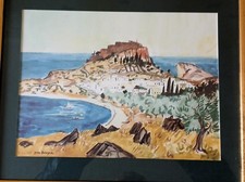 Reproduction Aquarelle Yves Brayer encadrement doré n°2