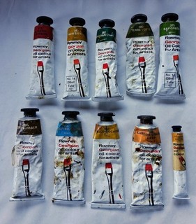 Rowney Georgian Oil Colours For Artists 10x Tubes Used