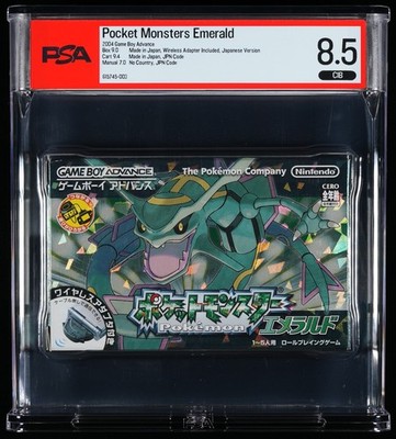 PSA 8.5 CIB Graded Pokemon Emerald Version Japanese Game Boy Advance 2004