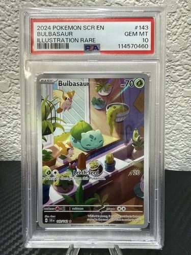 PSA 10 Gem Mint Bulbasaur 143/142 Sv07: Stellar Crown Holo Illustration Rare!
