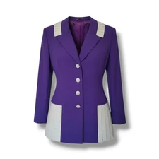 Night Studio New York 80s/90s Purple Blazer Jacket Metallic Bling Size 14