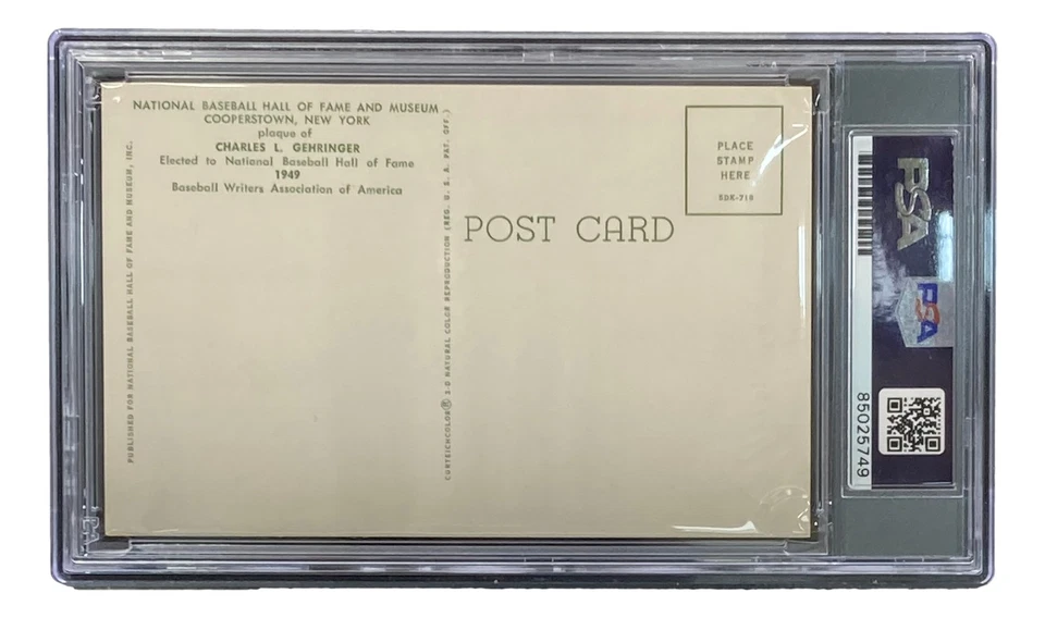 Charlie Gehringer Signed 4x6 Detroit Tigers HOF Plaque Card PSA/DNA 85025749 - Image 2 of 4