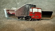 Vintage Red & Silver Semi-truck Trailer Tie Clip By Hook-fast Prov. Rhode Island