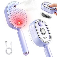 Electric Steam Hair Brush Spray Comb Anti Static Detangling Scalp Massager USB