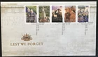 AUSTRALIA - 2008 LEST WE FORGET FIRST DAY COVER SG 2977-2981
