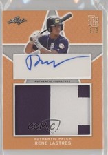 2020 Leaf Perfect Game National Showcase Orange 3/3 Rene Lastres Patch Auto g2u