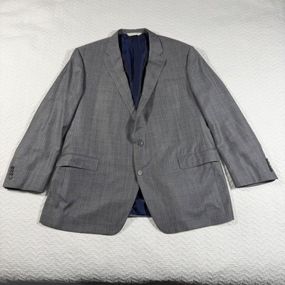 Custom Made Plaid Loro Piana Italy Super 130s Wool 2 Button Sports Coat Men 50L