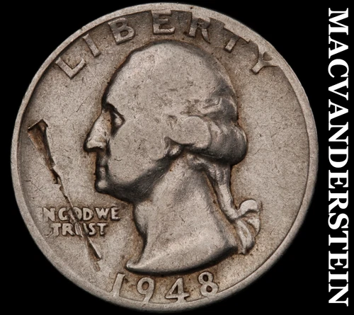 1948-S Washington Quarter- Silver- Scarce Better Date No Reserve #J4161