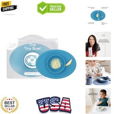 Tiny Bowl Blue - 6  - 100 Silicone Suction Placemat  Bowl for Infants - Fi...