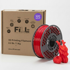 FILL-3D PETG Filament 1.75mm Red 1KG(2,2lbs), PLA Dimensional Accuracy +/- 0.03m