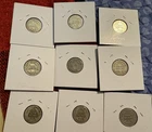 Barber 90% Silver Dimes Mixed Dates Set of 9