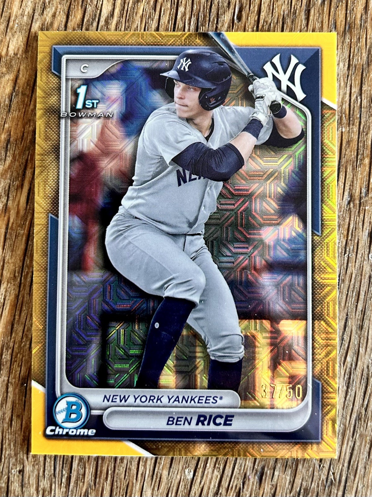 2024 Bowman Chrome Gold Mojo /50 Ben Rice 1st Bowman Card NY Yankees